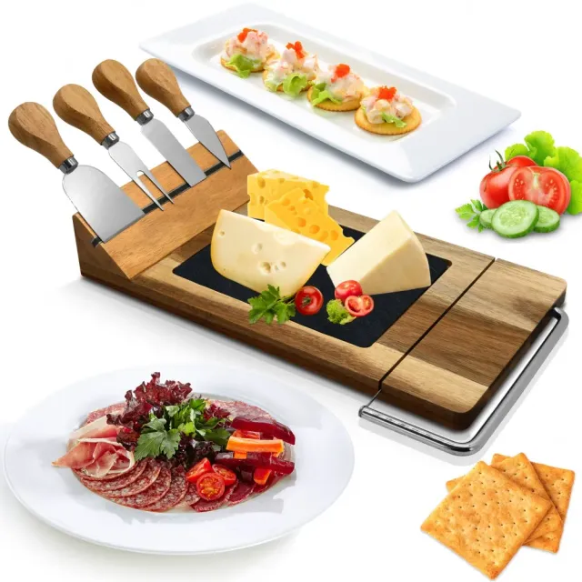 Nutrichef plateau fromage bambou ardoise 32 cm