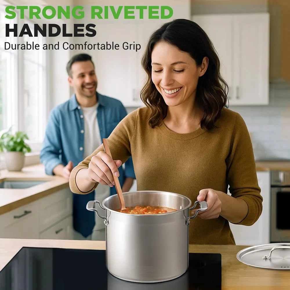 Nutrichef NCSPT12Q faitout inox 12 QT induction grande capacité