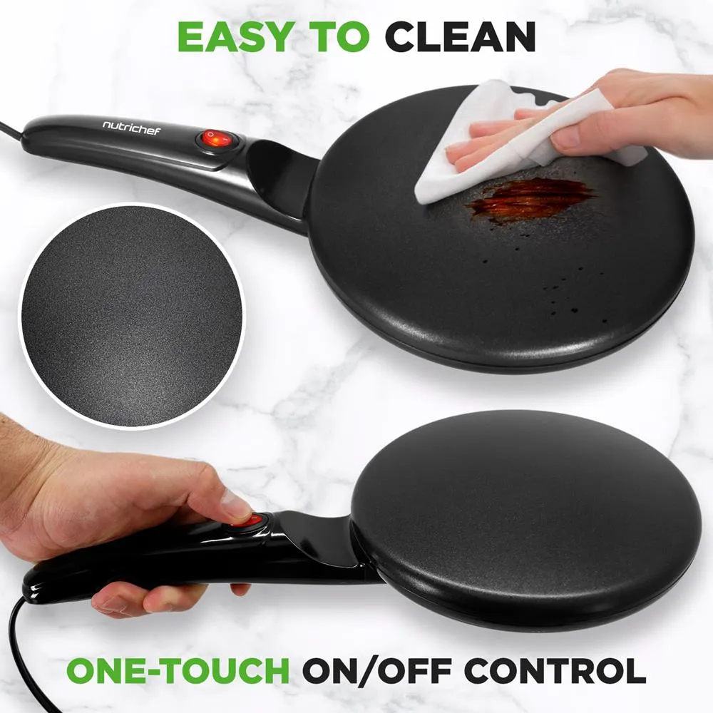 Nutrichef PKCRM08 crêpière électrique 20 cm antiadhésive