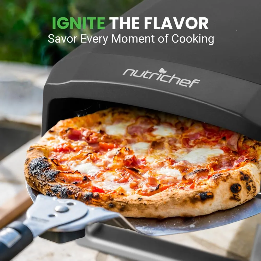 Nutrichef four à pizza gaz 30 cm inox 500°C