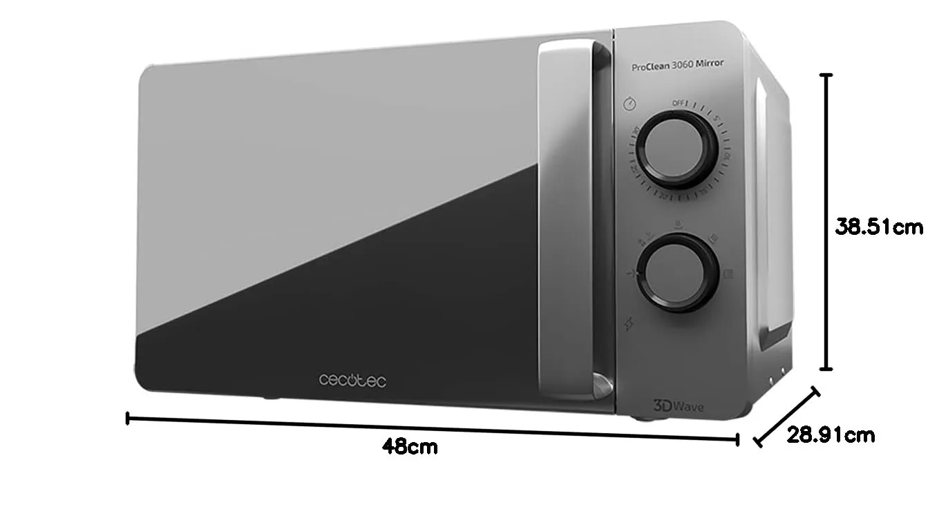 Cecotec ProClean 3060 micro-ondes 20L miroir argenté
