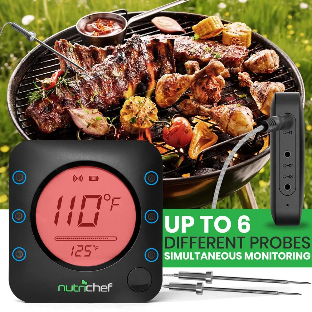 Nutrichef thermomètre barbecue bluetooth 2 sondes