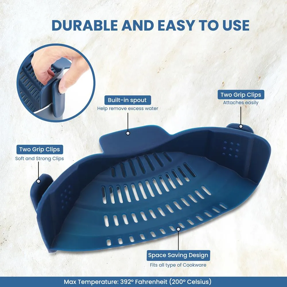 Nutrichef passoire à clip silicone pour casseroles