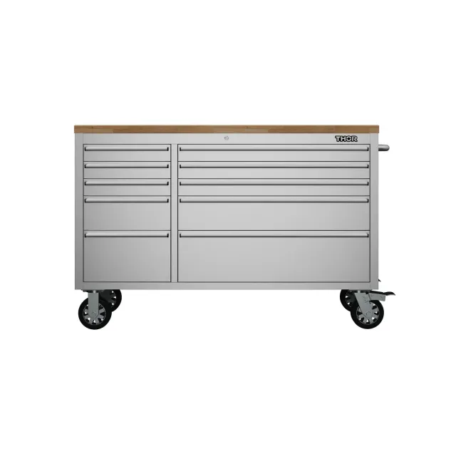 Thor 55 pouces établi mobile 10 tiroirs inox