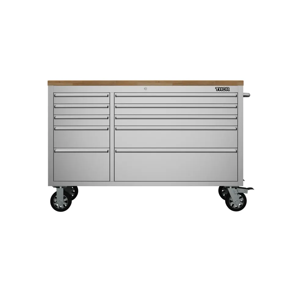 Thor 55 pouces établi mobile 10 tiroirs inox
