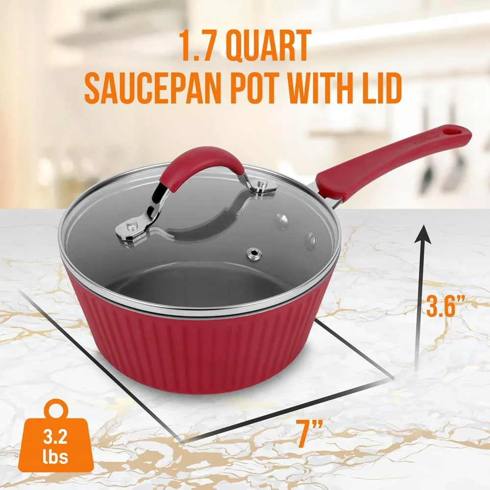Nutrichef NCCW11RDL casserole 1,7 Qt céramique induction