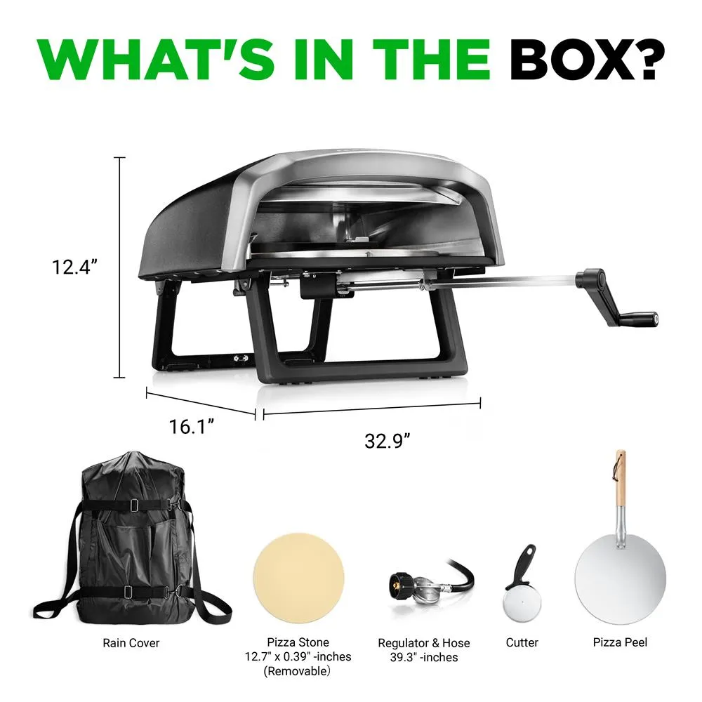 Nutrichef four à pizza extérieur gaz 12 pouces rotatif