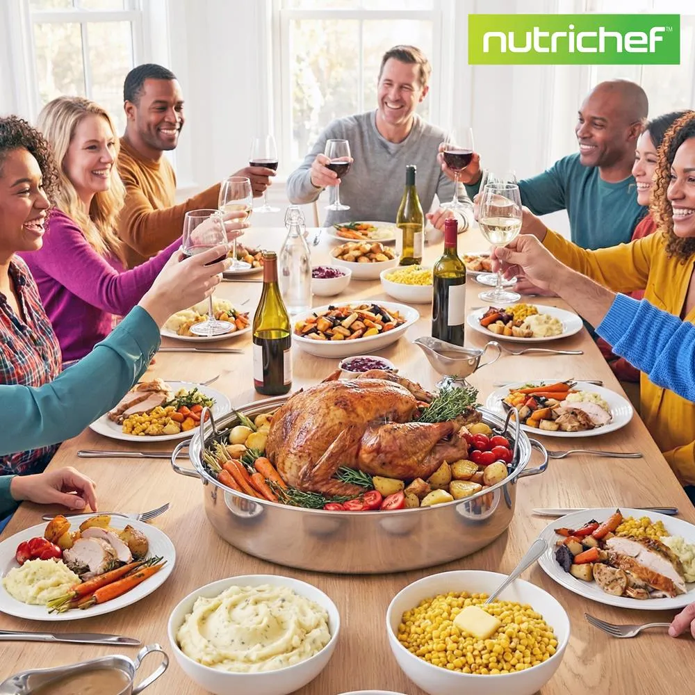 Nutrichef 20" Oval Roasting Pan plat rôtissoire inox