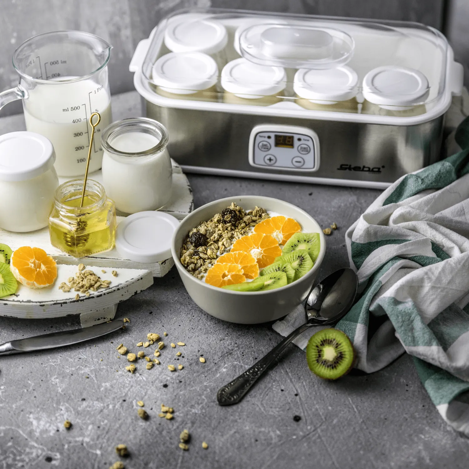 Steba JM 3 yaourtière 8 pots verre 1,4 L minuteur