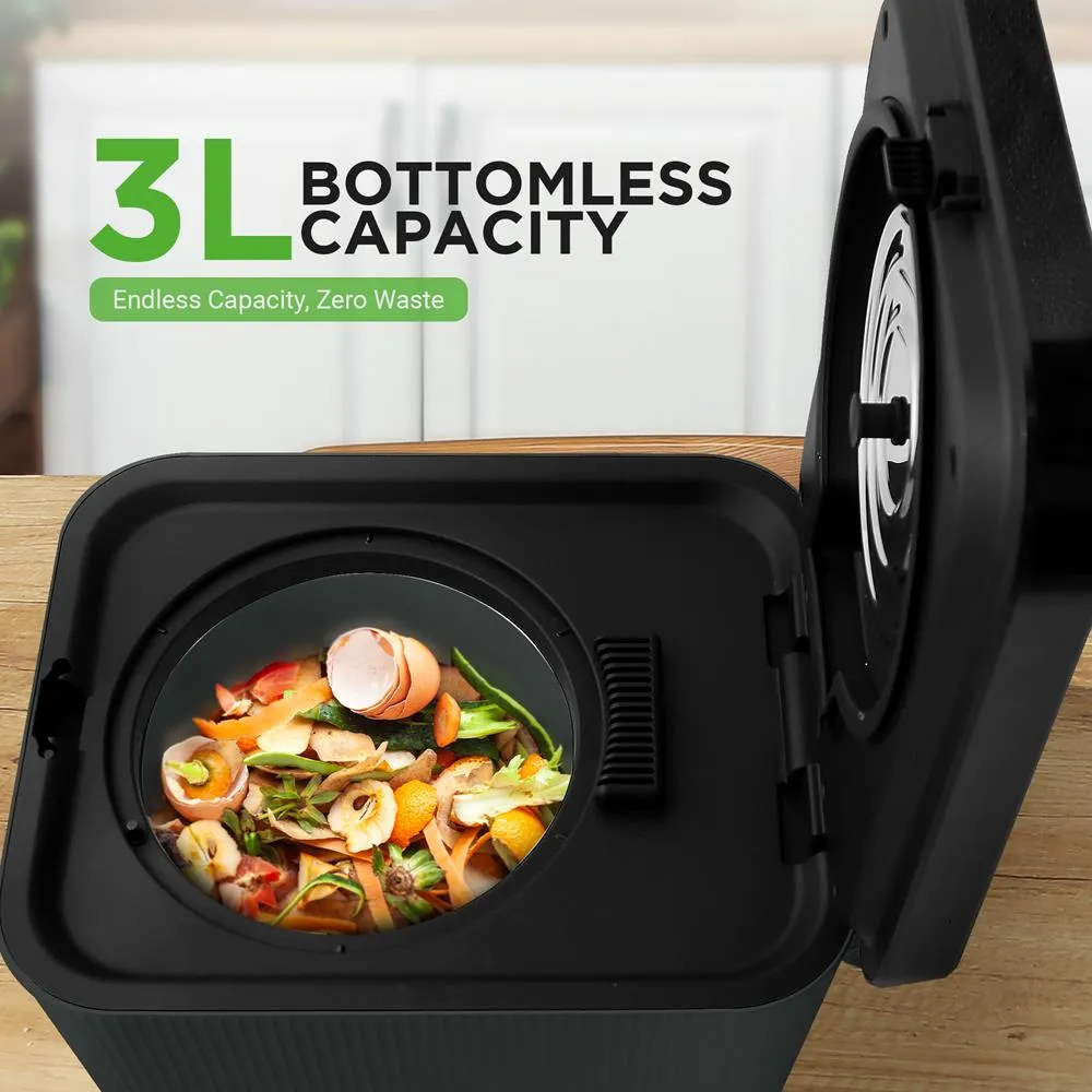 Nutrichef composteur électrique cuisine 3 L gris inodore