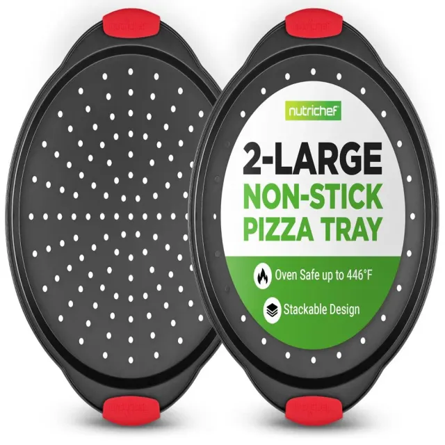 Nutrichef NCBPIZX2 lot 2 plaques pizza perforées