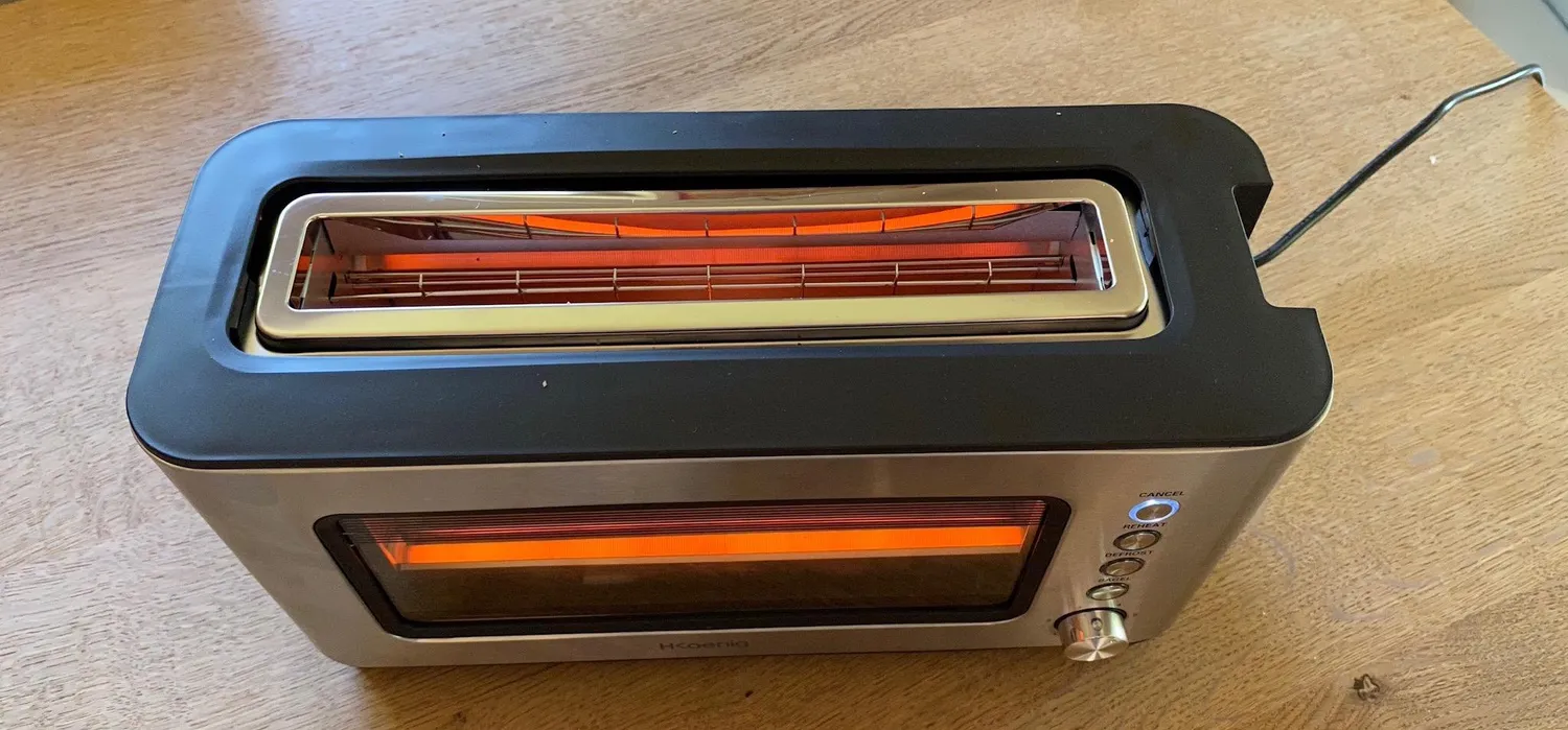 H.Koenig VIEW7 grille-pain vitré 2 tranches inox 1200W