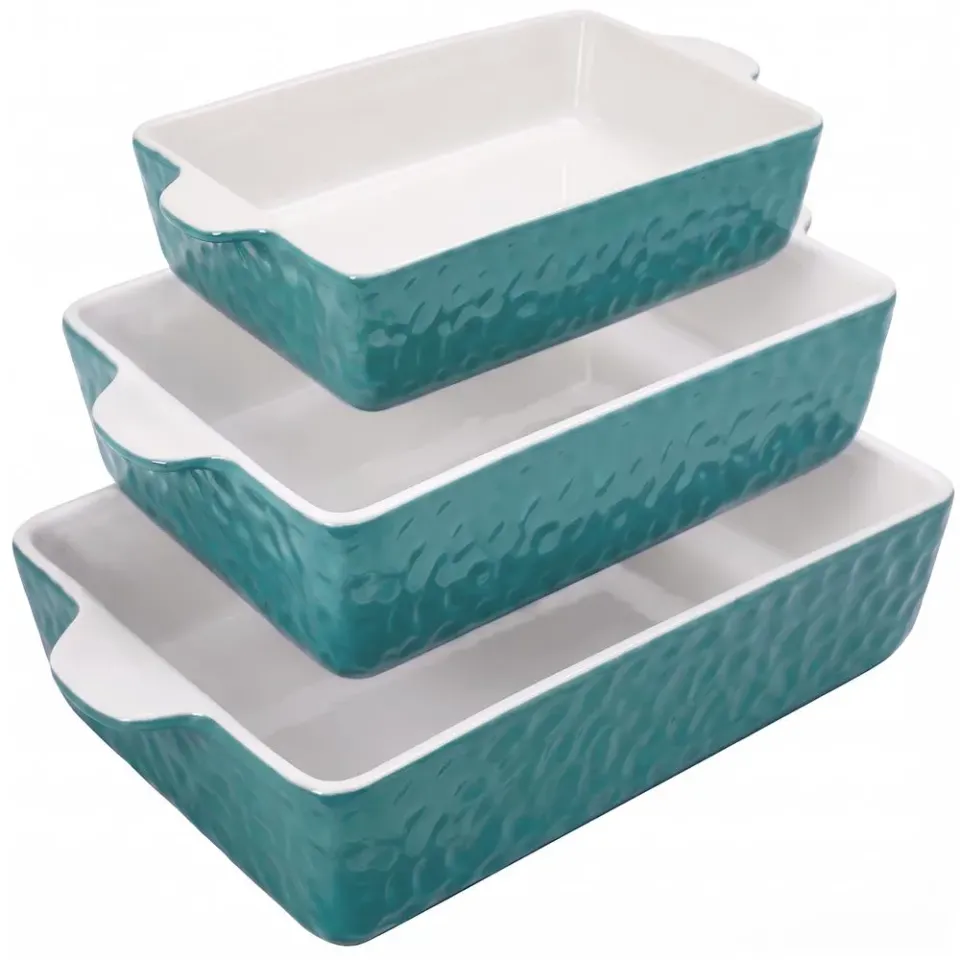 Nutrichef Lot 3 Plats Gratin Céramique Aqua Antiadhésifs