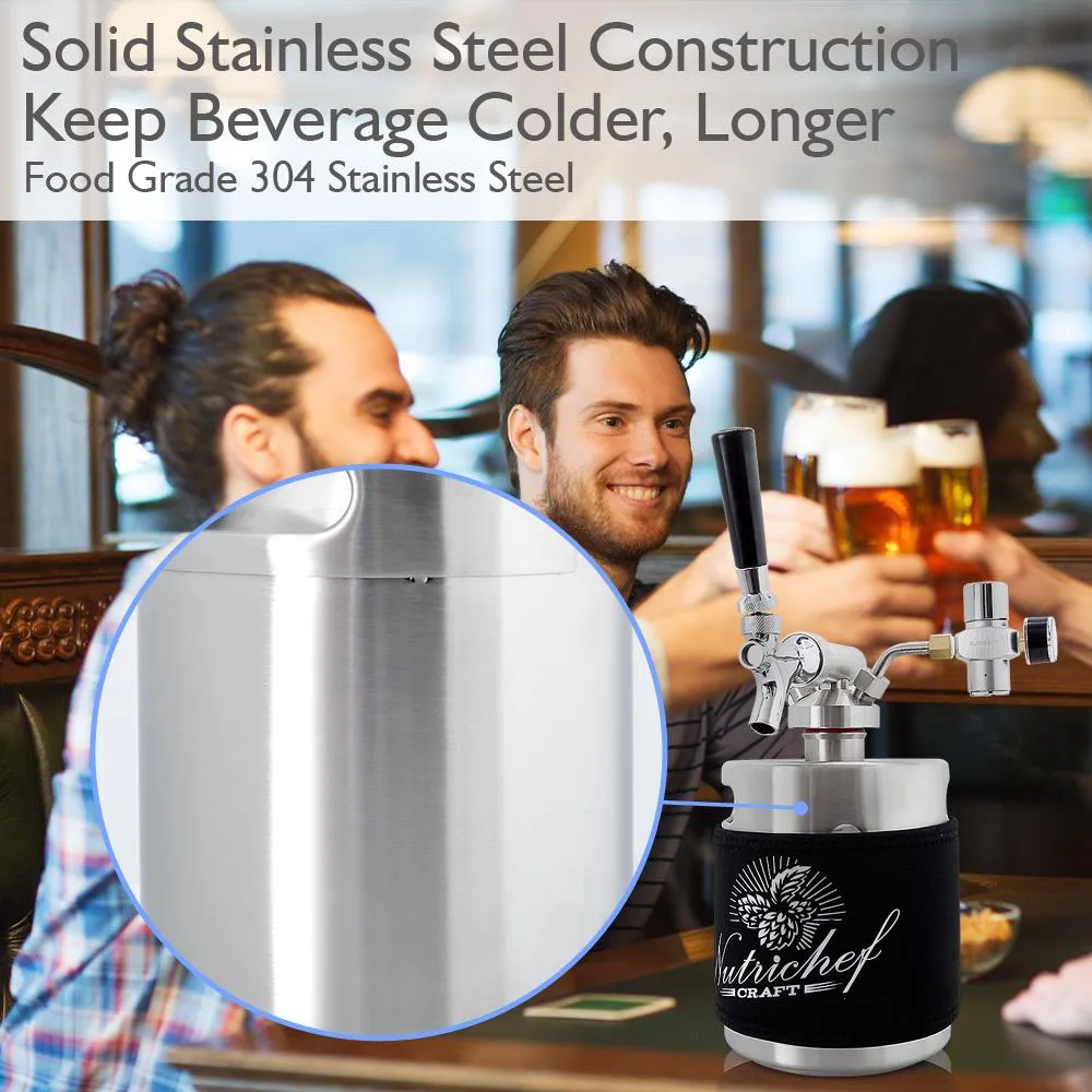 Nutrichef mini fût bière inox 64 oz 1,9 L avec robinet