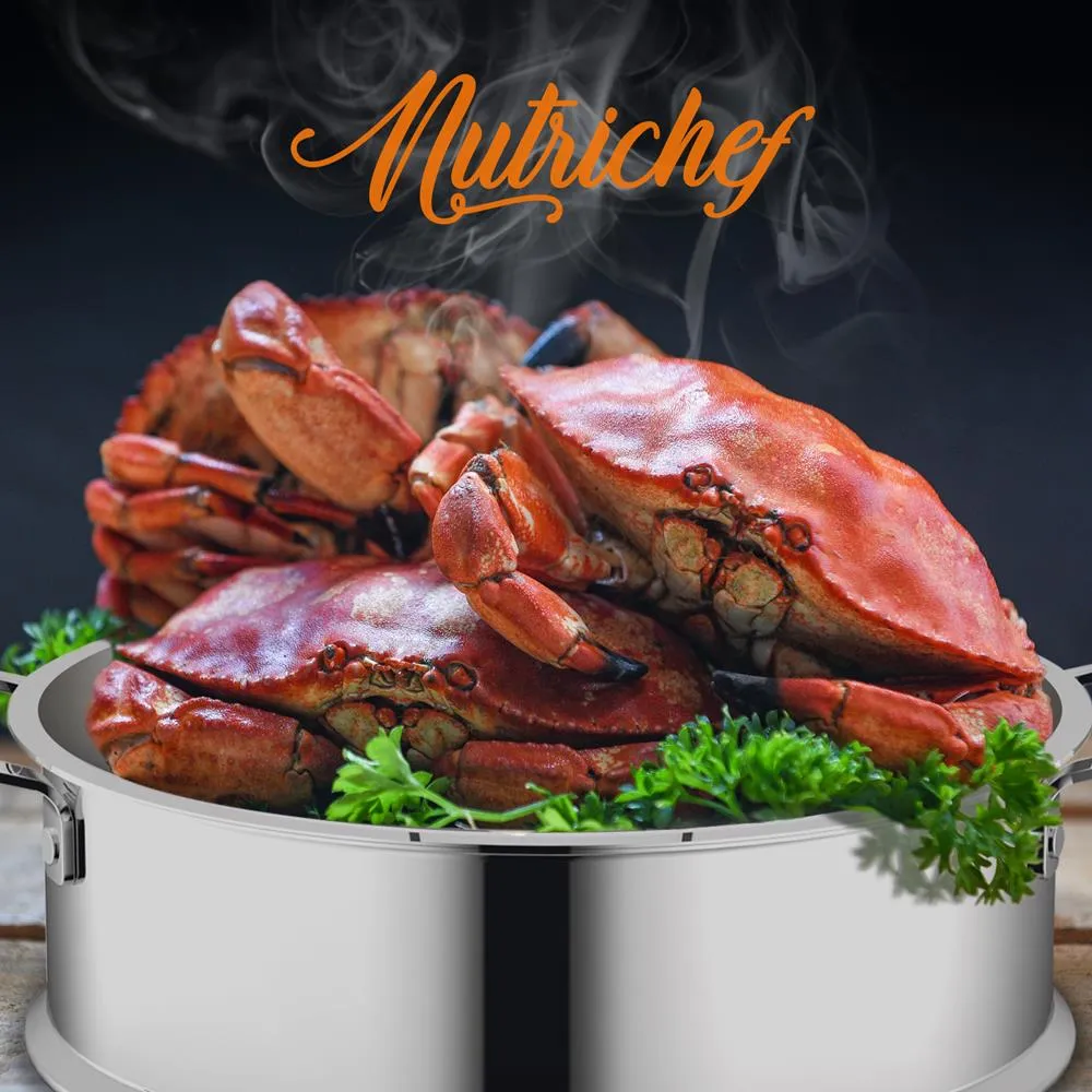Nutrichef NCSSX45 panier vapeur inox avec couvercle 8 Qt
