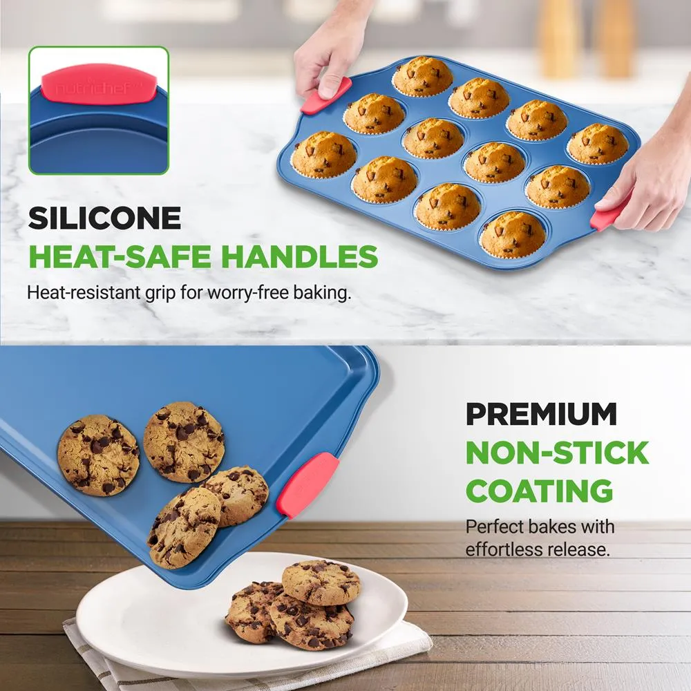 Nutrichef NCSBSBL6 set pâtisserie antiadhésif 6 pièces bleu