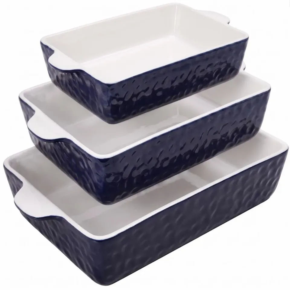 Nutrichef Lot 3 Plats Céramique Bleu Royal Antiadhésif