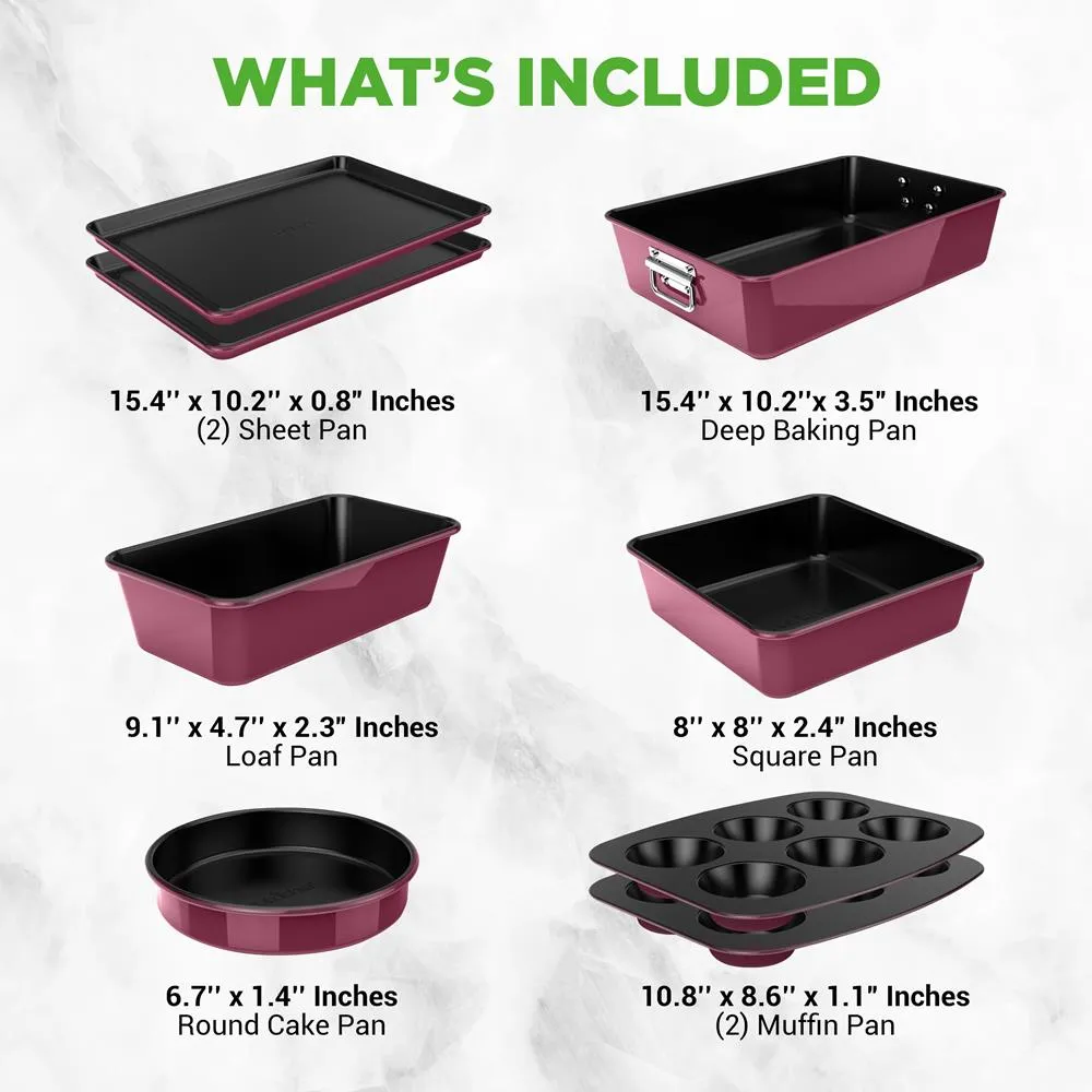 Nutrichef moules pâtisserie antiadhésifs 8 pièces violet empilable