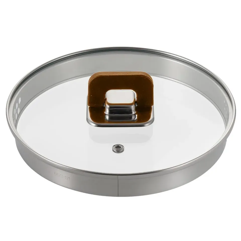 Nutrichef Couvercle casserole verre 20 cm marron