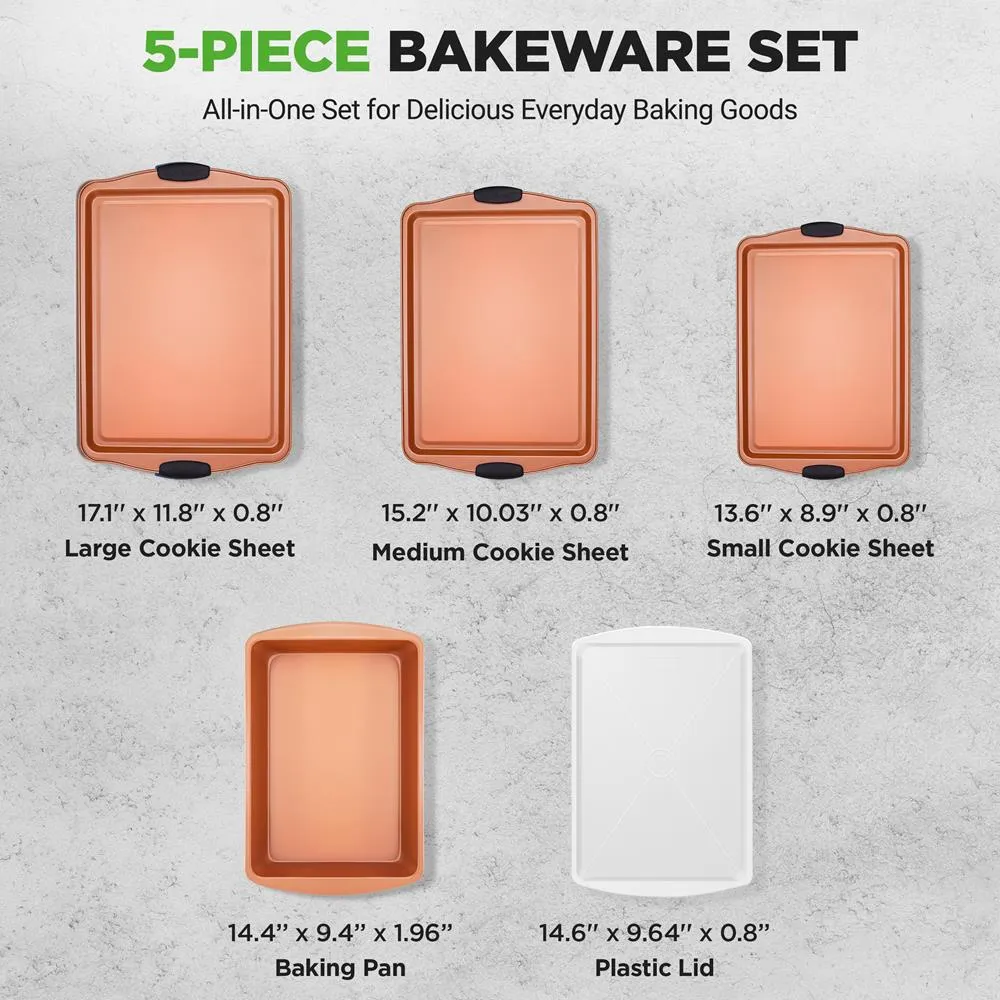 Nutrichef NC5PCS set plaques cuisson antiadhésif 5 pièces acier