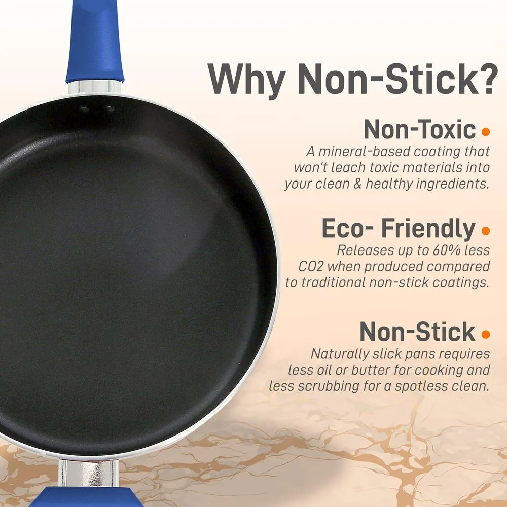 Nutrichef Sauteuse 3 Qt antiadhésive avec couvercle