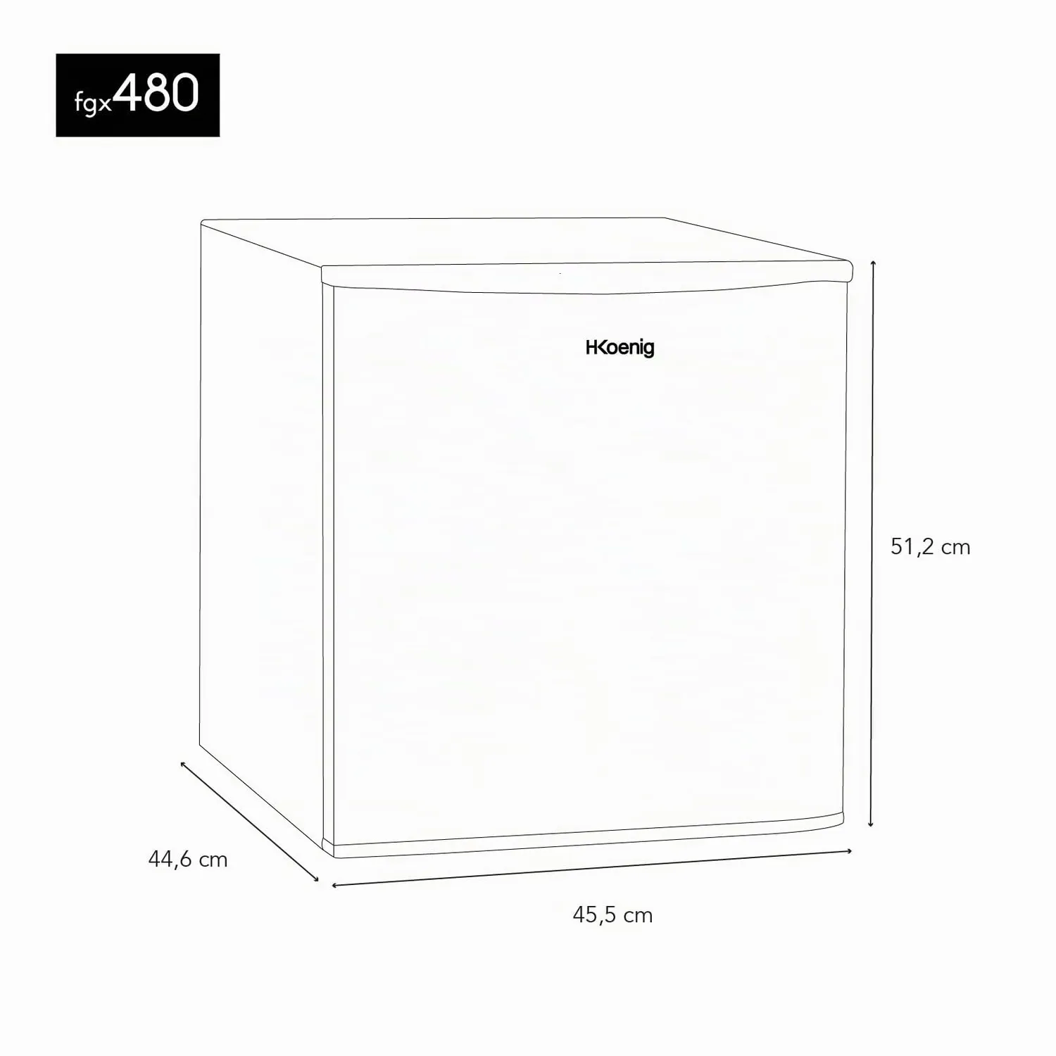 H.Koenig FGX480 mini frigo 45L blanc silencieux 39dB