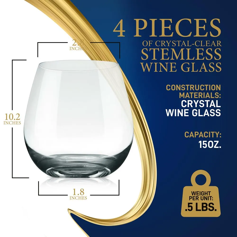 Nutrichef verres à vin sans pied cristal lot 4
