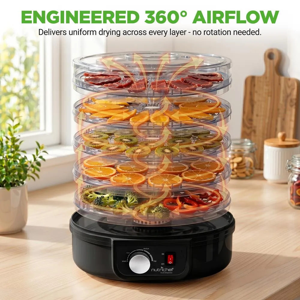 Nutrichef déshydrateur alimentaire électrique 5 plateaux noir