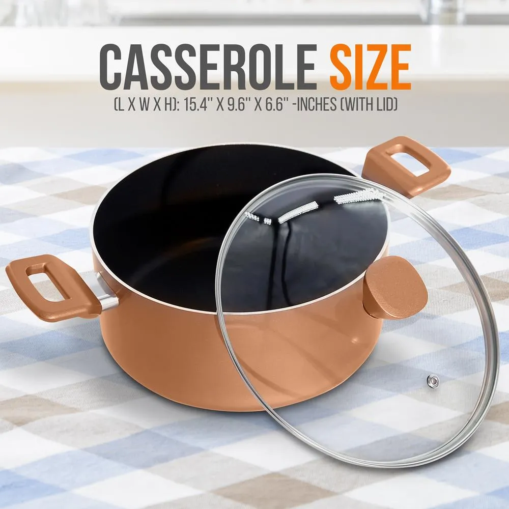 Nutrichef faitout 5 L avec couvercle antiadhésif induction