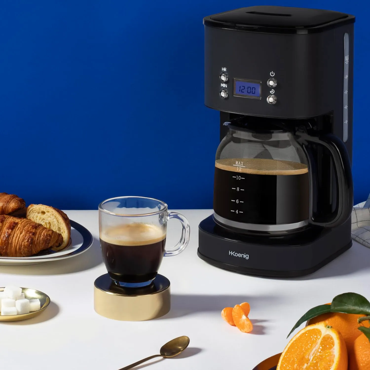 H.Koenig MG32 cafetière filtre programmable 1,5L 12 tasses
