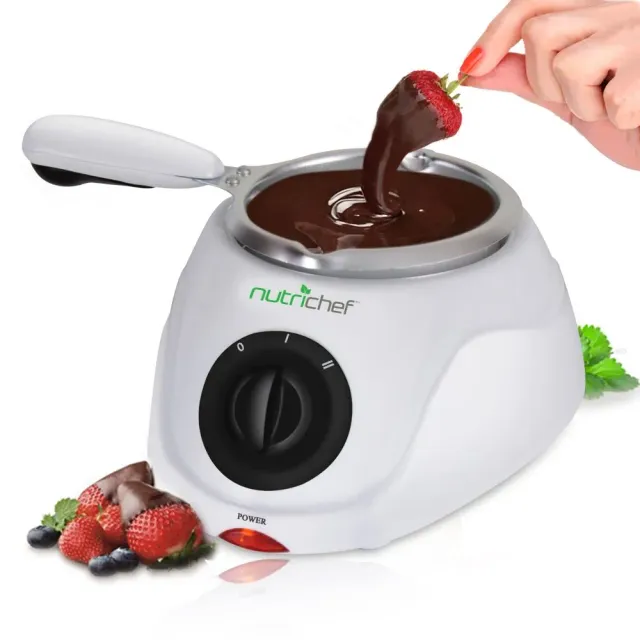 Nutrichef appareil fondue chocolat blanc 250 ml moules