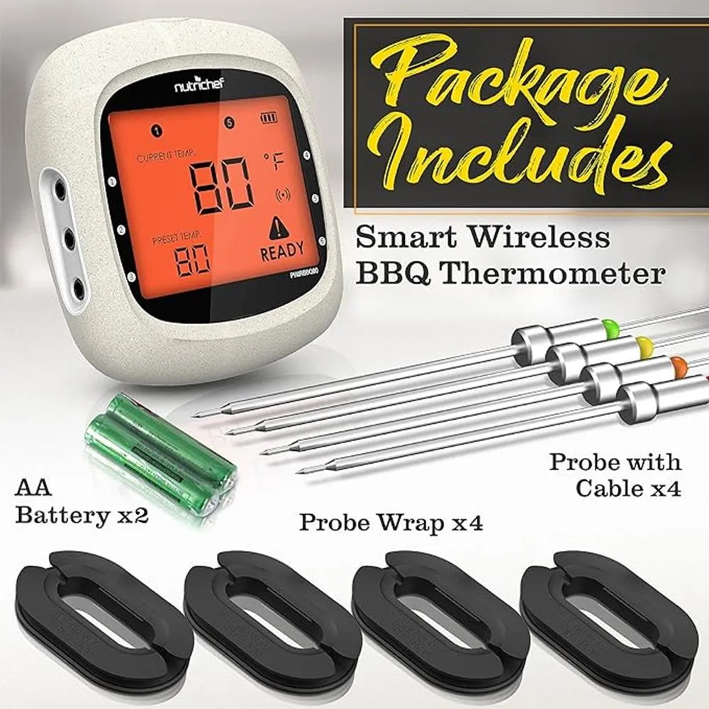 Nutrichef thermomètre viande bluetooth 4 sondes
