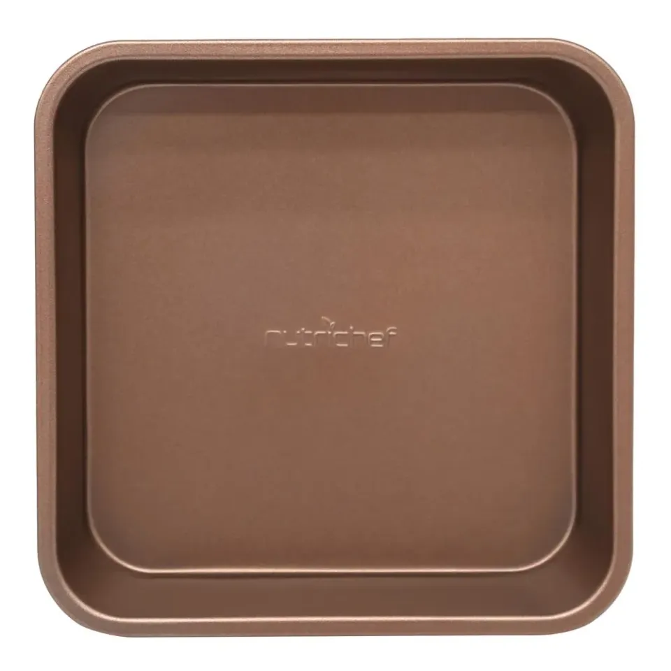 Nutrichef Moule carré antiadhésif 21,5 cm doré