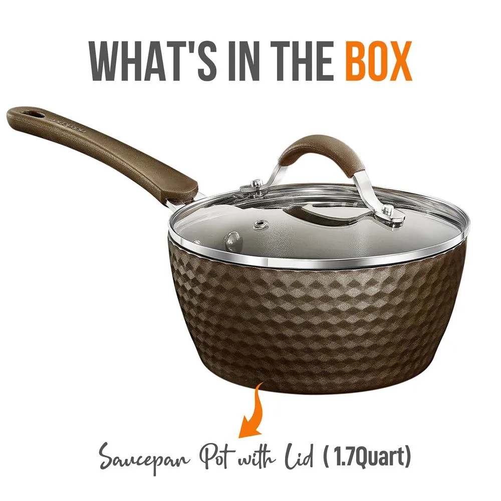 Nutrichef Casserole 1,7 Qt Antiadhésive Induction avec Couvercle
