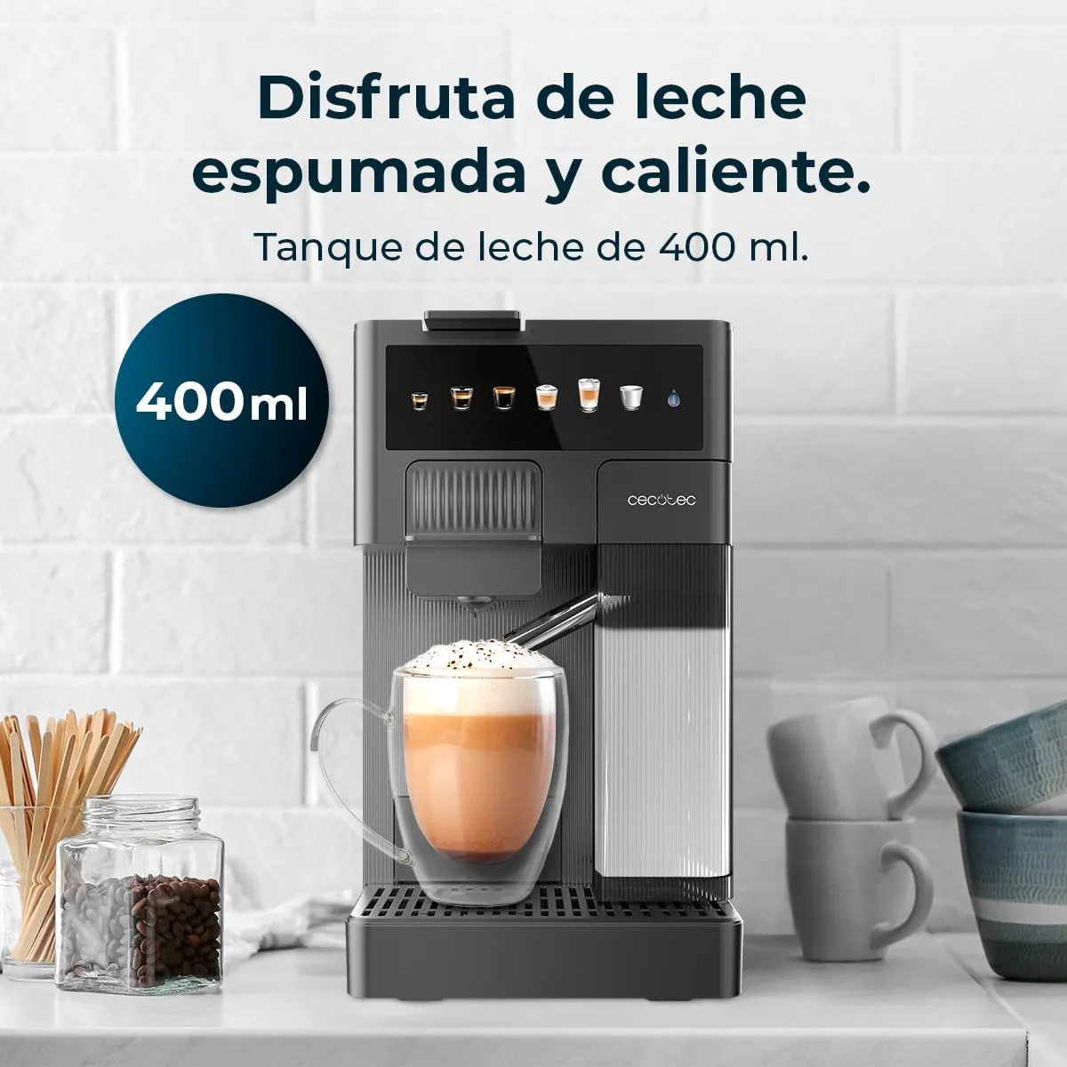 Cecotec FreeStyle Latte machine à café capsules noire 1,6 L