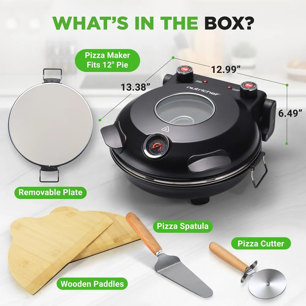 Nutrichef Electric Pizza Oven 12" four à pizza pierre