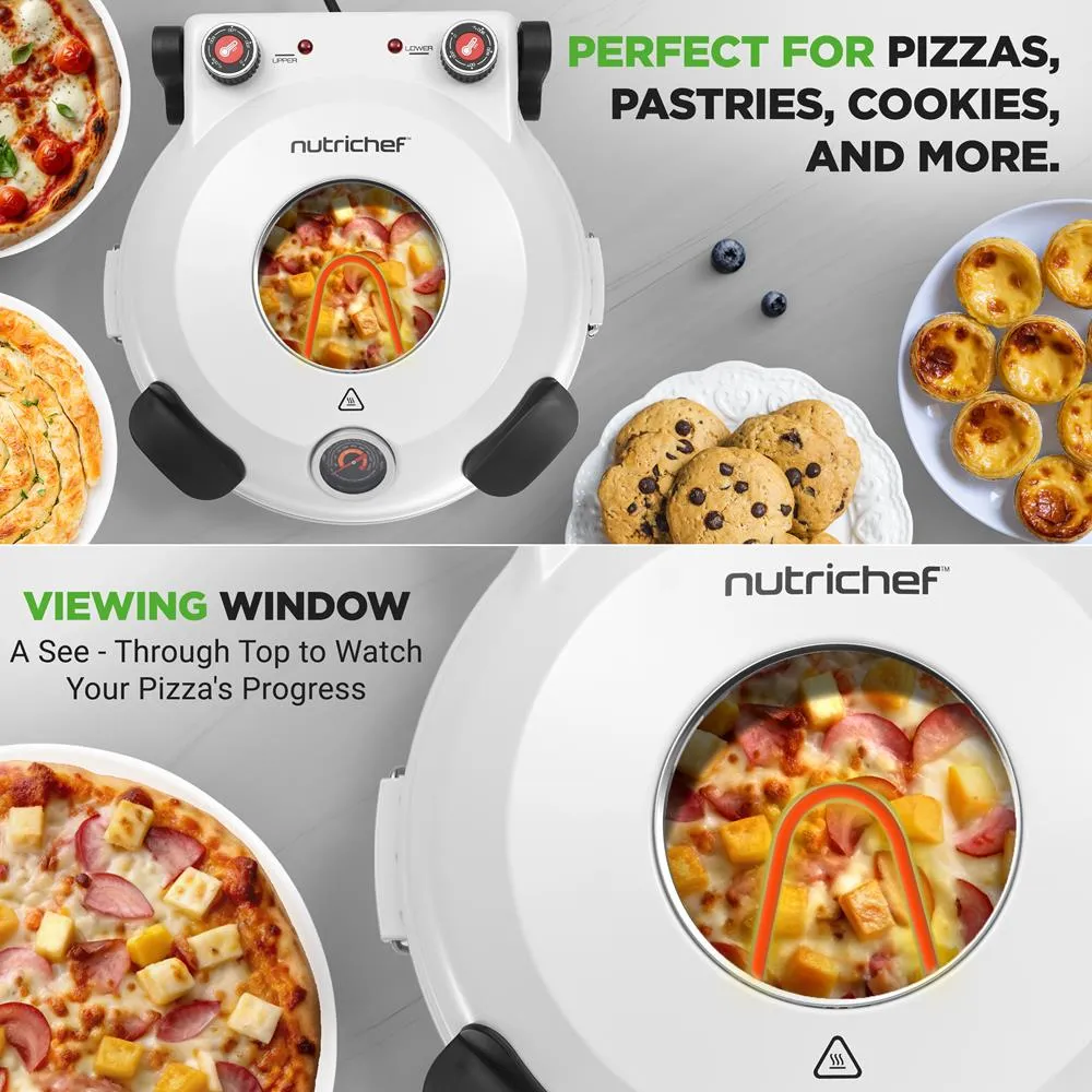 Nutrichef four à pizza électrique 12 pouces pierre blanc