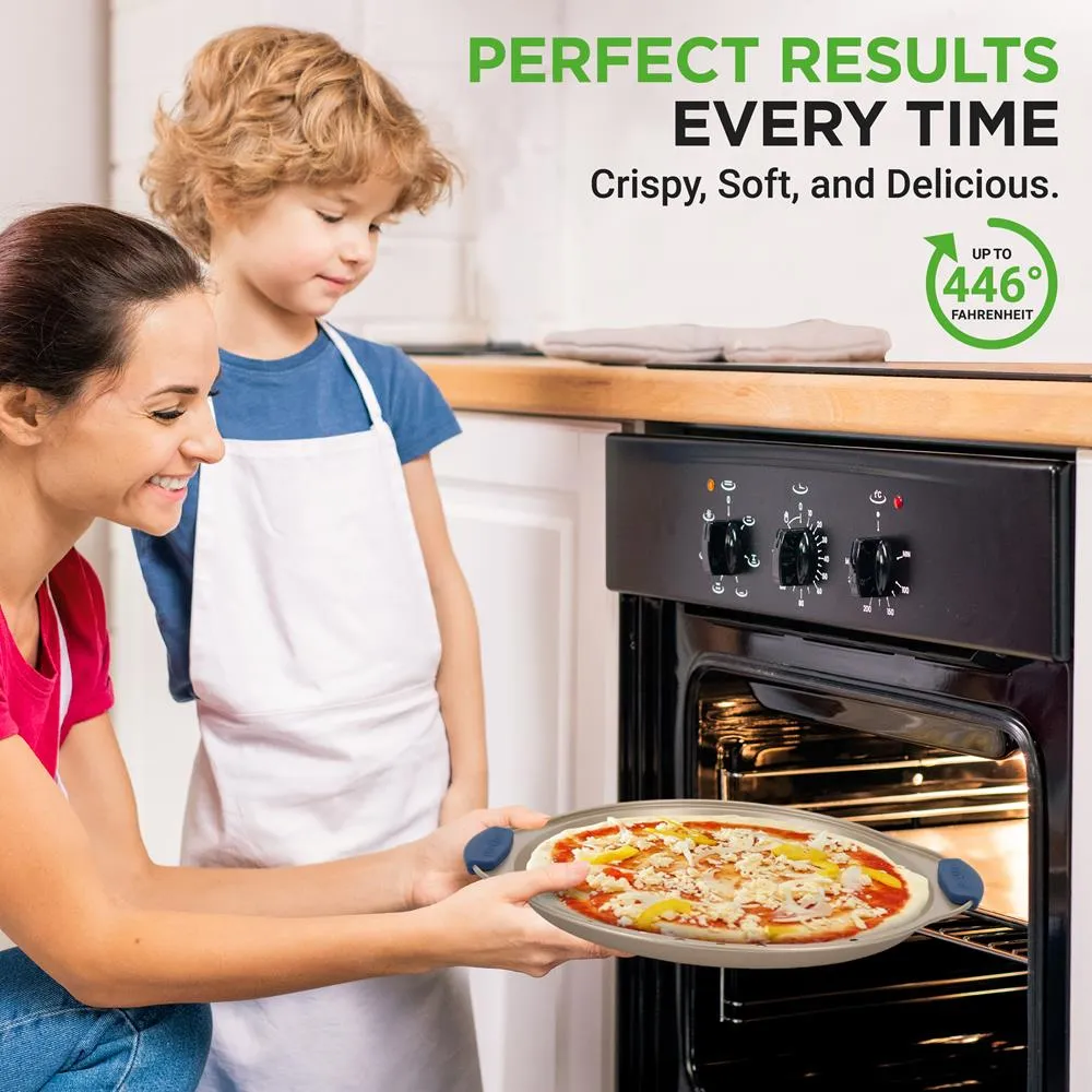 Nutrichef lot 3 plats pizza perforés antiadhésifs dorés