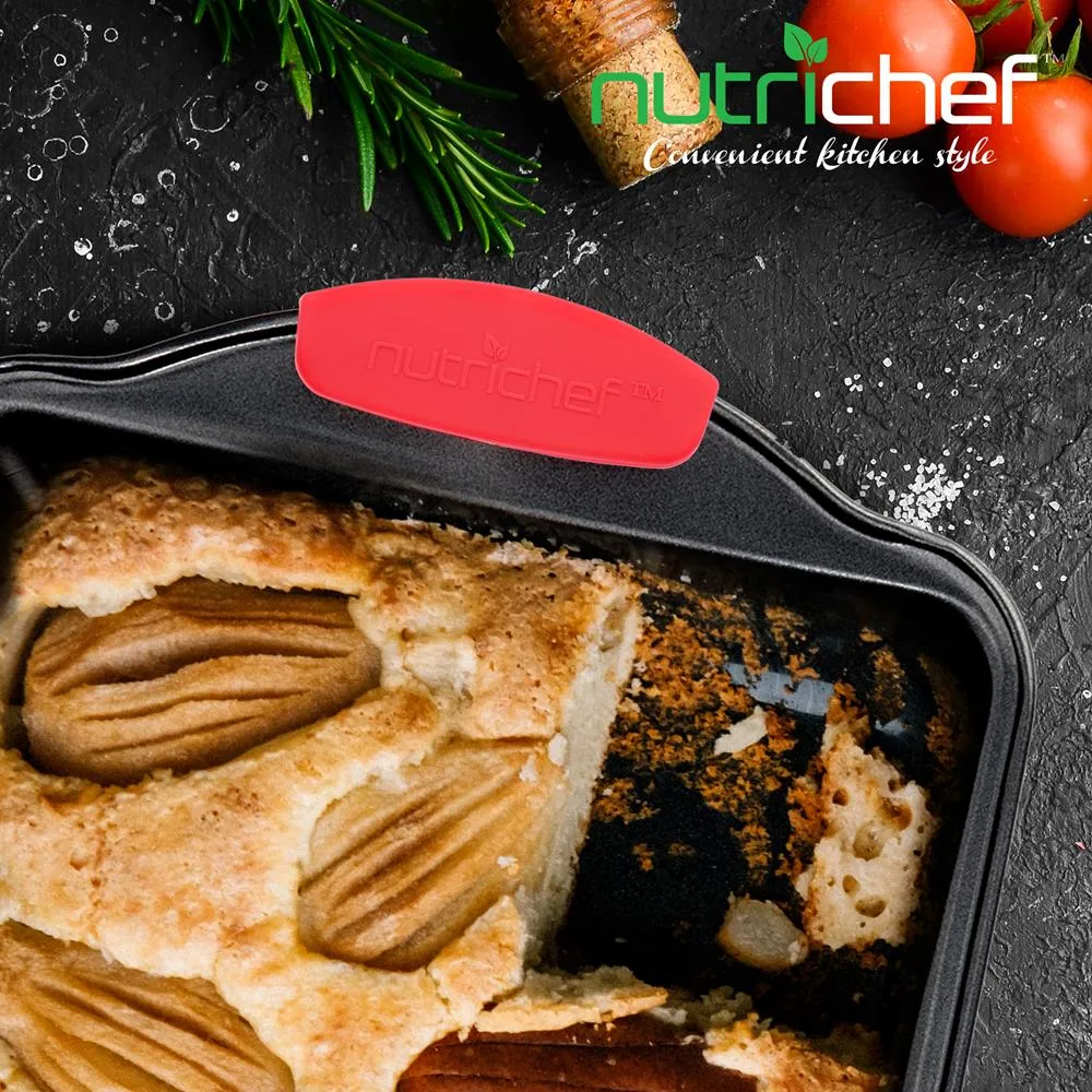 Nutrichef Poignées Silicone Rouges Lot 6 Anti-Chaleur