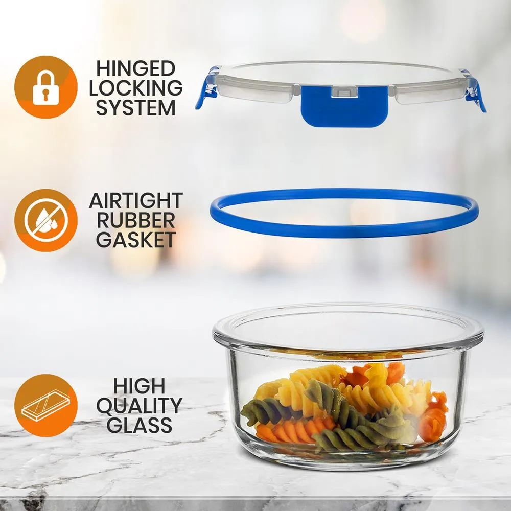 Nutrichef boîtes verre 24 pièces hermétiques bleues