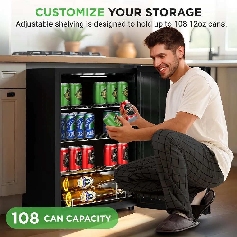 Nutrichef Mini Frigo Boissons 108 Canettes Porte Vitrée