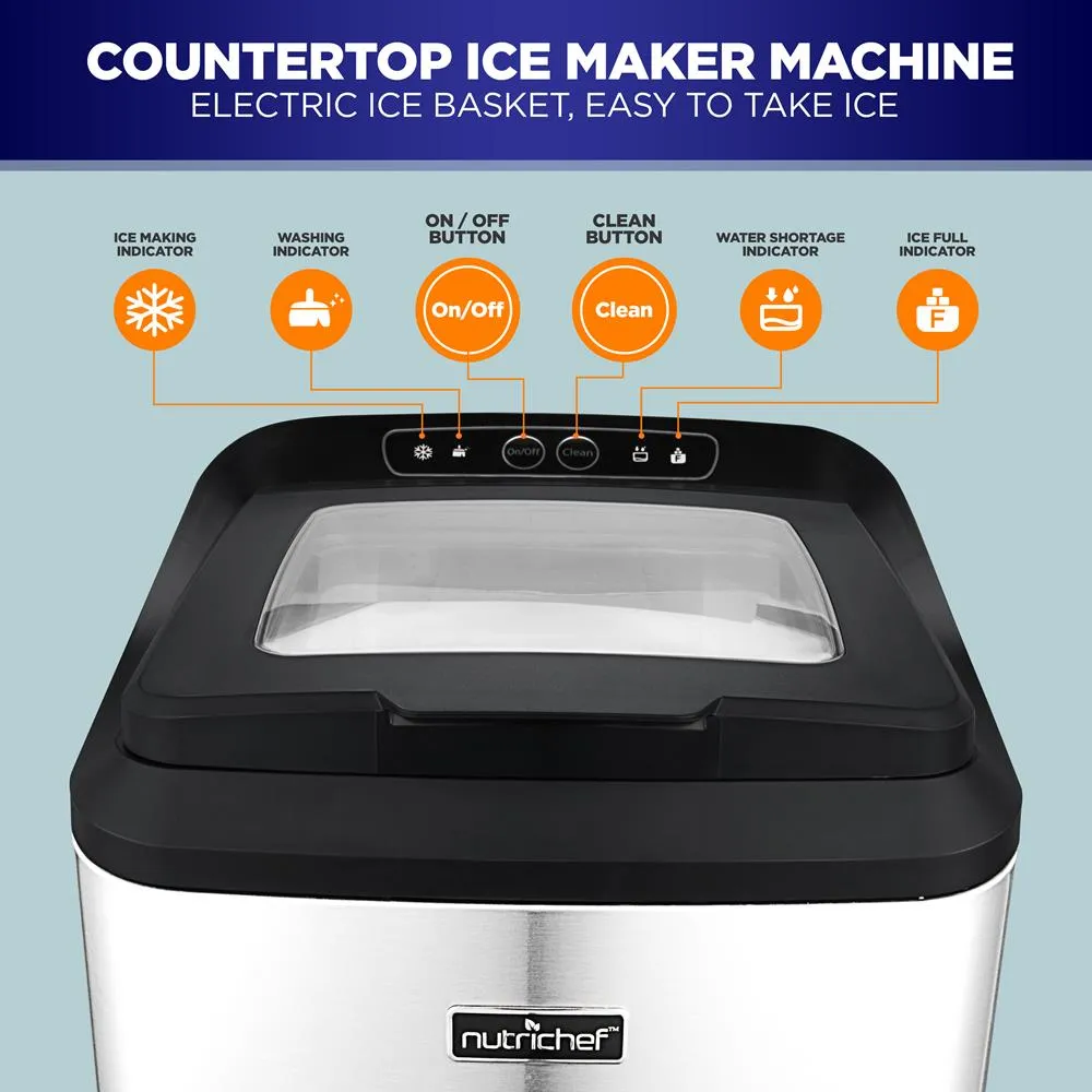 Nutrichef machine à glaçons pépites inox 12 kg/jour