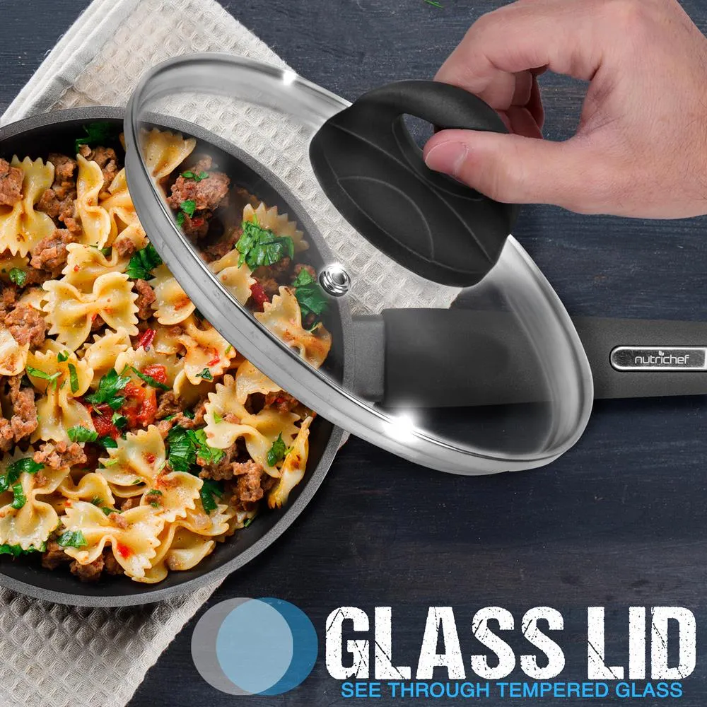 Nutrichef casserole 1,4 L avec couvercle induction motif ligné