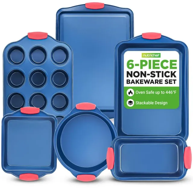 Nutrichef NCSBSBL6 set pâtisserie antiadhésif 6 pièces bleu