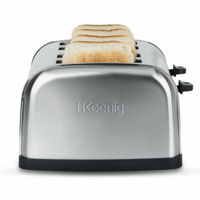 H.Koenig TOAS14 grille-pain 4 tranches inox vintage