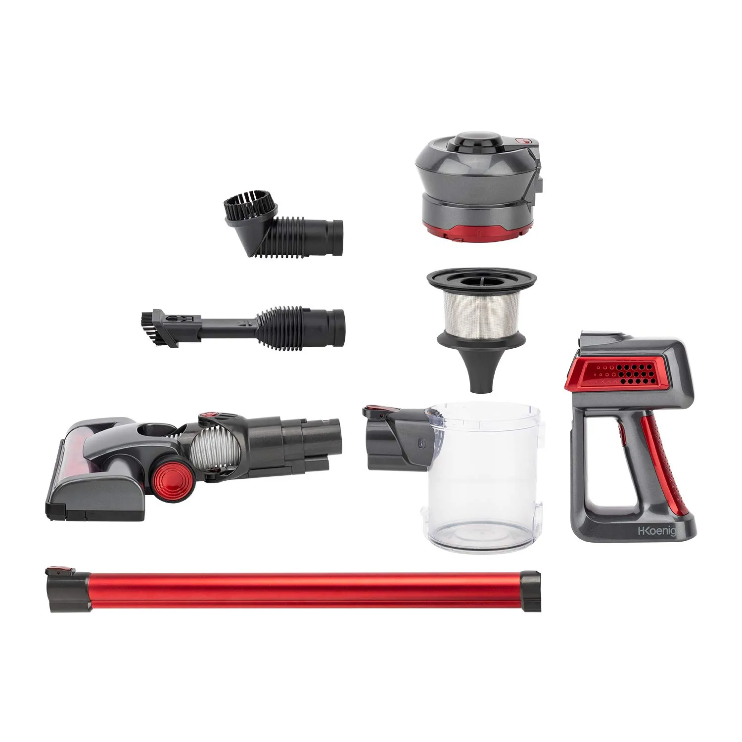 H.Koenig UP810 PowerClean+ aspirateur balai sans fil rouge