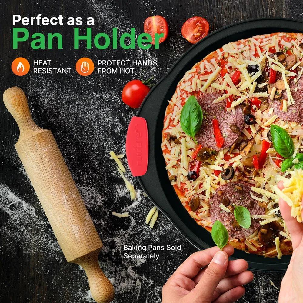 Nutrichef Poignées Silicone Rouges Lot 6 Anti-Chaleur