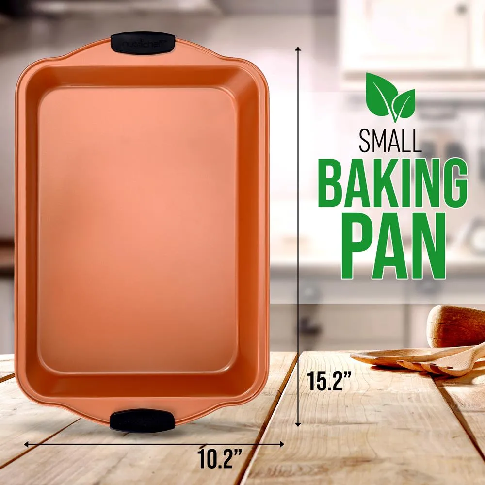 Nutrichef plat de cuisson antiadhésif cuivre 44 cm