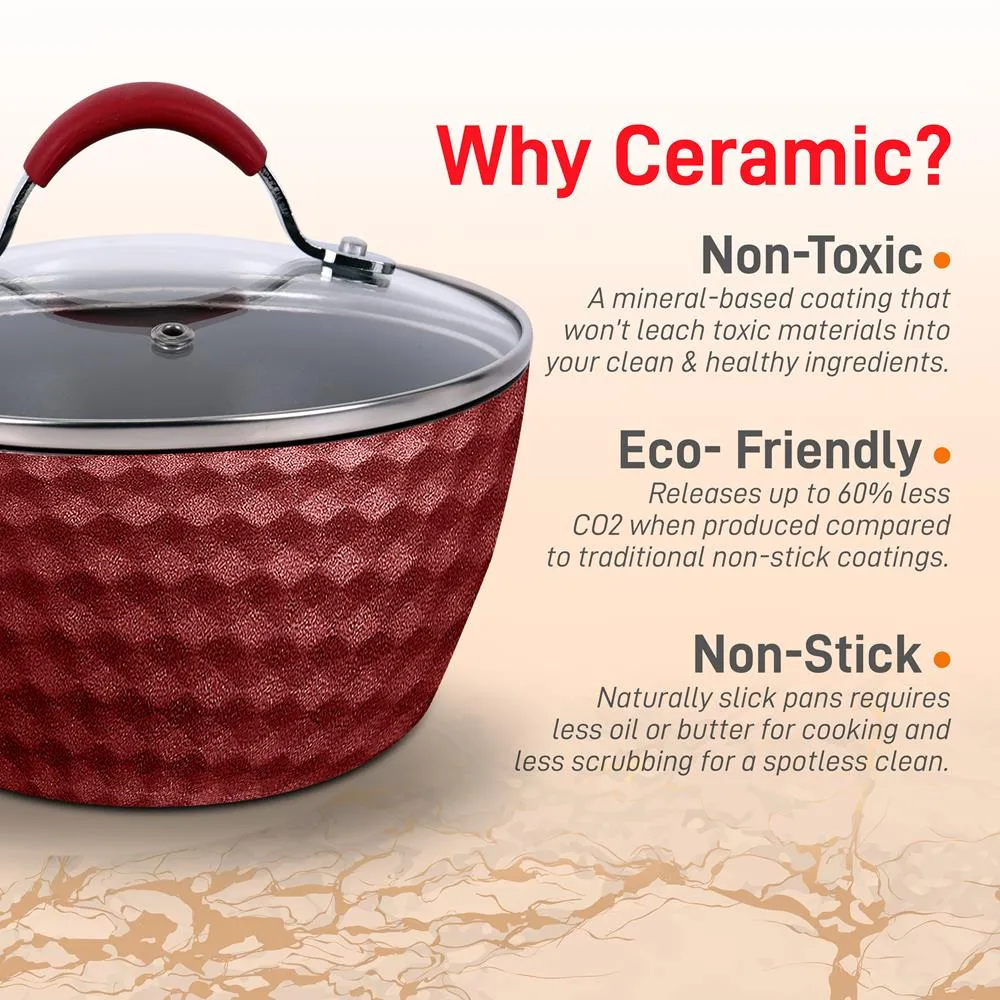 Nutrichef NCCW11 casserole céramique 1,7 QT couvercle
