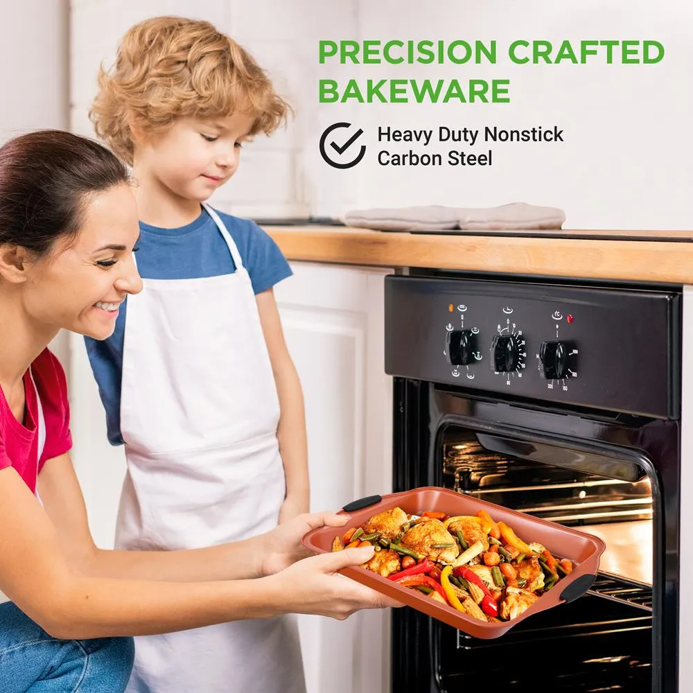 Nutrichef Set 8 Moules Cuisson Antiadhésif Cuivre